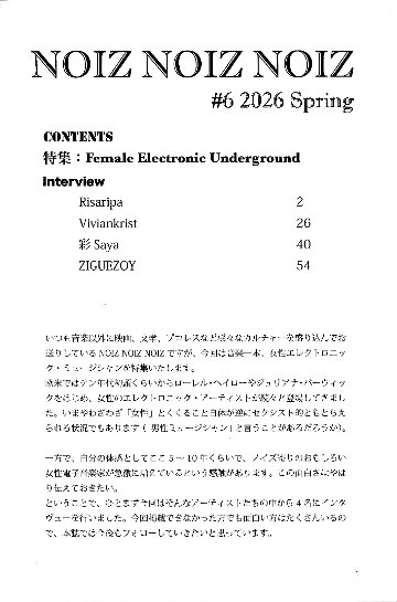 NOIZ NOIZ NOIZ #6 特集：Famale Electronic Undergroundの画像