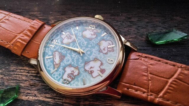 【暗黒電波美術】猫がいっぱい！腕時計！の画像