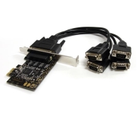 PEX4S553B　StarTech　シリアル4ポート増設PCI Expressインターフェースカード (ブレークアウトケーブル付)　4x RS232Cシリアルポート(DB9 オス)拡張用の画像