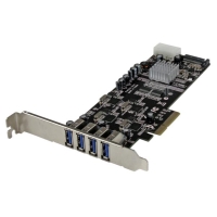 PEXUSB3S44V　StarTech　SuperSpeed USB 3.0 4ポート増設PCI Express/ PCIe x4 インターフェースカード　4個の専用5Gbpsチャネル　UASP対応の画像