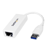 USB31000SW　StarTech　USB 3.0?Gigabit Ethernet LANアダプタ (ホワイト)　USB SuperSpeed(オス)?RJ45(メス)有線LANアダプタ画像