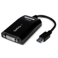 USB32DVIPRO　StarTech　USB 3.0?DVI/ VGA変換アダプタ　外付けディスプレイ増設アダプタ　USB3.0 A(オス)?DVI-I 29ピン(メス)　2048x1152の画像