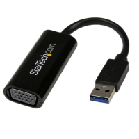 USB32VGAES　StarTech　スリムタイプ USB 3.0?VGA変換アダプタ　USB 3.0 A(オス)?VGA 高密度D-Sub15ピン (メス)　1920x1200/ 1080pの画像