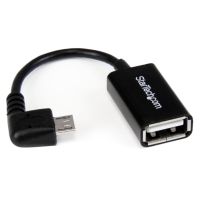 UUSBOTGRA　StarTech　10cm L型Micro USB - USB OTG変換アダプタ マイクロUSBホストケーブル USB Aタイプ メスーUSB Micro-Bタイプ オスの画像