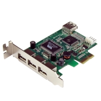 PEXUSB4DP　StarTech　High Speed USB 2.0 4ポート増設PCI Expressカード ロープロファイル対応 外部ポート x3 / 内部ポート x1の画像