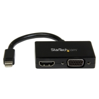 MDP2HDVGA　StarTech　Mini DisplayPort接続トラベルA/Vアダプタ 2 in 1 Mini DP - VGA/ HDMI変換アダプタ 1920x1200/ 1080p画像