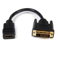 HDDVIFM8IN StarTech HDMI - DVI-D変換ケーブルアダプタ 20cm HDMI メス - DVI オス 1920x1200の画像
