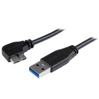 USB3AU50CMLS　StarTech　Micro USB 3.0 スリムケーブル 0.5m L型左向きマイクロUSBケーブル USB 3.0(オス) - Micro B(オス)の画像