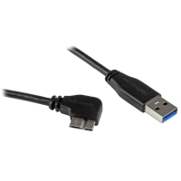 USB3AU50CMRS　StarTech　Micro USB 3.0 スリムケーブル 0.5m L型右向きマイクロUSBケーブル USB 3.0(オス) - Micro B(オス)の画像