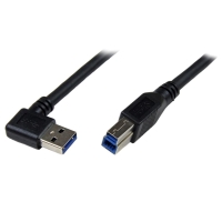 USB3SAB1MRA　StarTech　1m ブラック SuperSpeed USB 3.0ケーブル 片側L型右向き A - B オス/オスの画像