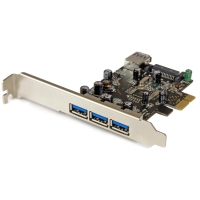 PEXUSB3S42　StarTech　USB 3.0 4ポート増設 PCI Expressカード 外部ポート x3/ 内部ポート x1搭載の画像