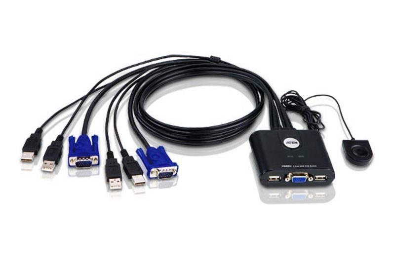 ATEN　CS22U　ATEN製 2ポートケーブル一体型KVMスイッチ USBタイプの画像
