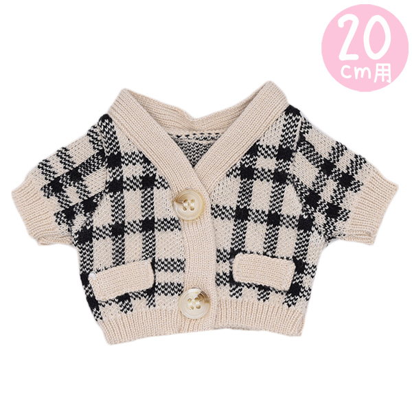 ブランドチェックカーディガンB　20cmの画像