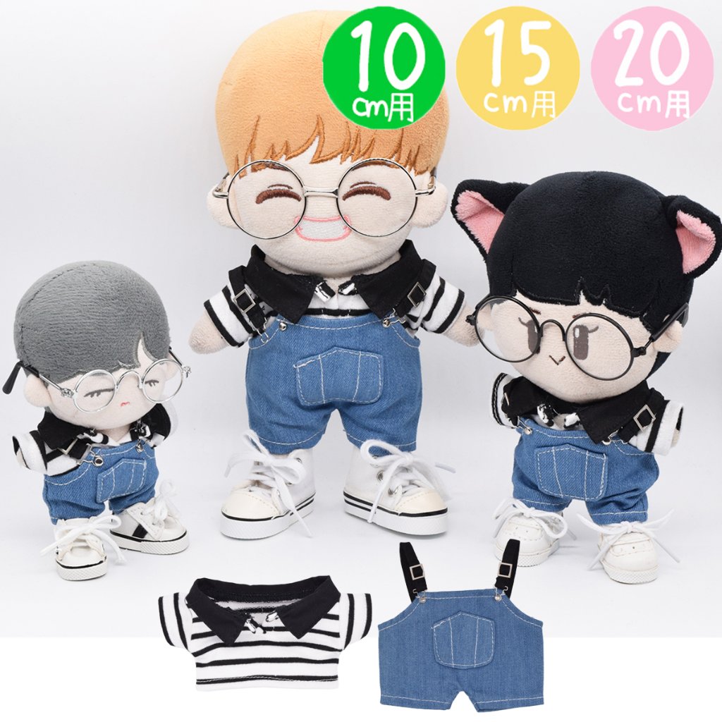 ボーダーT＆サロペットセット　20cmの画像