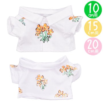 ホワイトフラワーシャツ💐10cm/15cm/20cmの画像