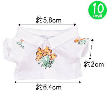 ホワイトフラワーシャツ💐10cm/15cm/20cmの画像