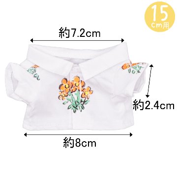 ホワイトフラワーシャツ💐10cm/15cm/20cmの画像