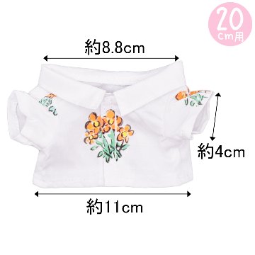 ホワイトフラワーシャツ💐10cm/15cm/20cmの画像