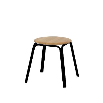 formosa Low stool (frame/ black , seat/ oak)の画像