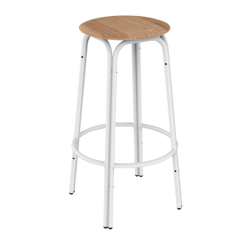 formosa High stool (frame/ white , seat/ oak)の画像