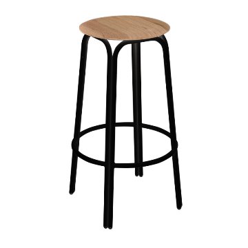 formosa High stool (frame/ black , seat/ oak)の画像