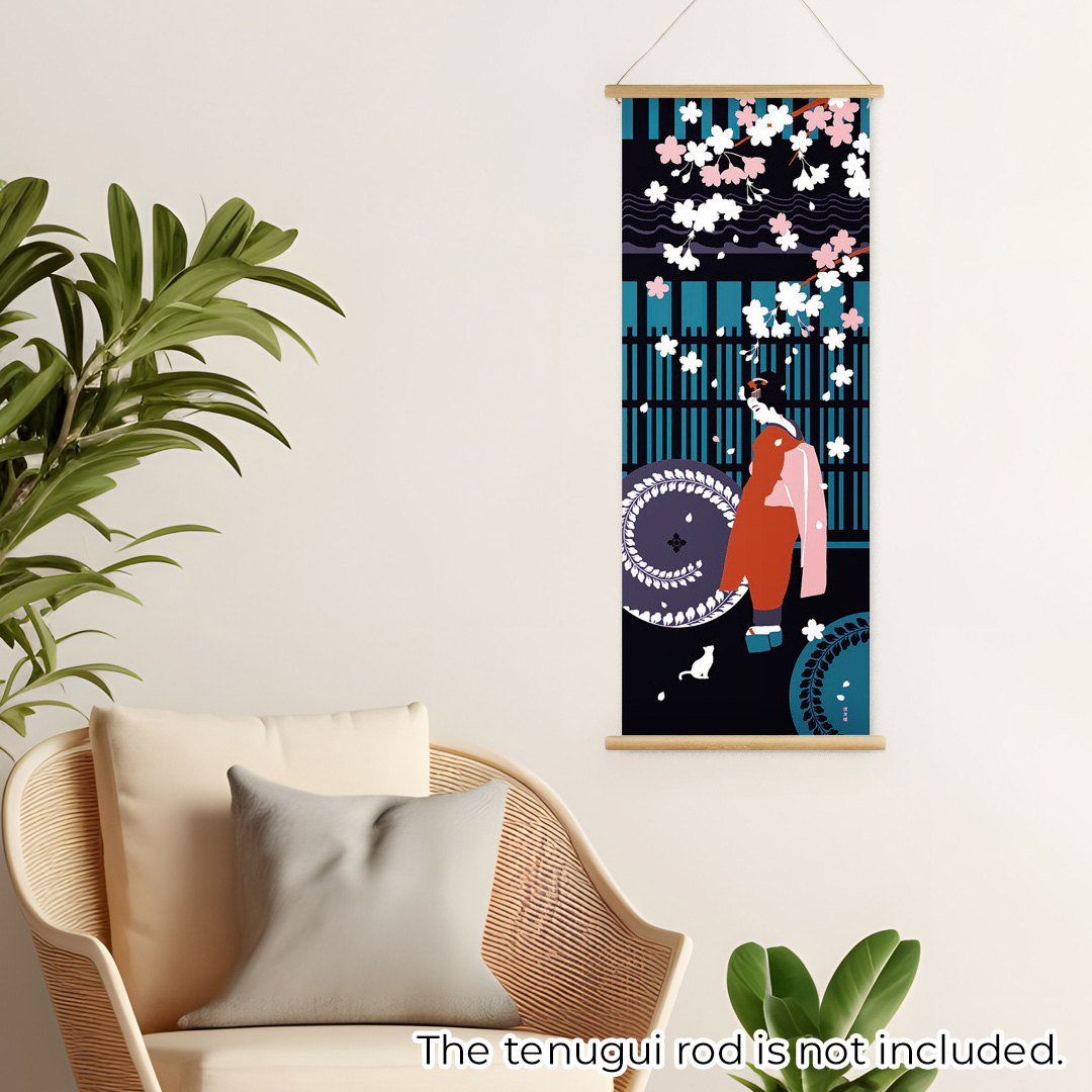 絵てぬぐい「桜舞妓」/ Geisha Standing under Cherry Blossomsの画像