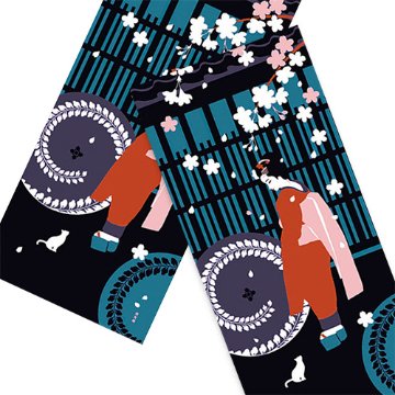 絵てぬぐい「桜舞妓」/ Geisha Standing under Cherry Blossomsの画像