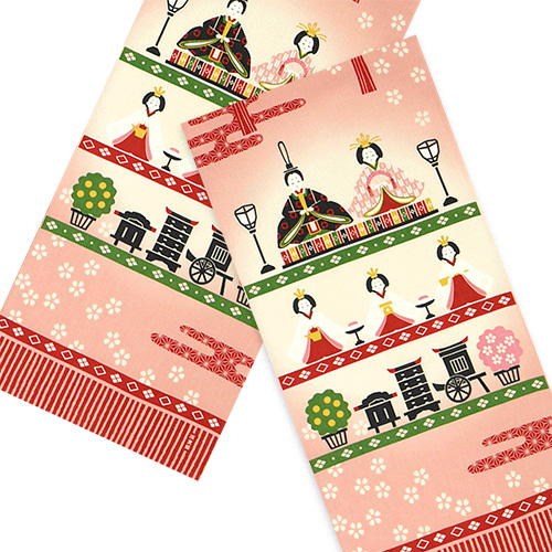 絵てぬぐい「ほほえみ雛かざり」/ Smiling Hina Decorationの画像