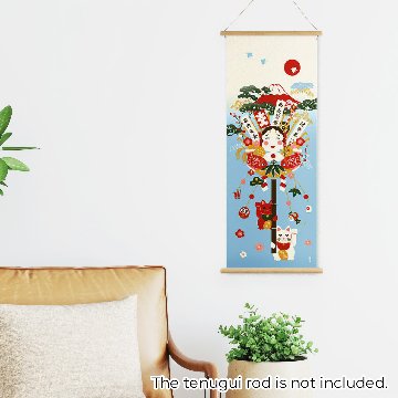 絵てぬぐい「赤富士熊手」/ Tenugui:Red Fuji and bamboo rakeの画像