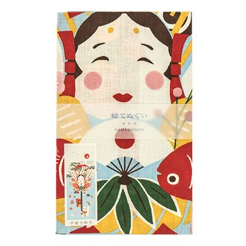 絵てぬぐい「赤富士熊手」/ Tenugui:Red Fuji and bamboo rakeの画像
