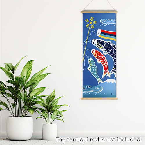 絵てぬぐい「洒落鯉のぼり」/ Carp Streamers&Mount Fujiの画像