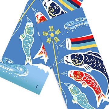 絵てぬぐい「洒落鯉のぼり」/ Carp Streamers&Mount Fujiの画像
