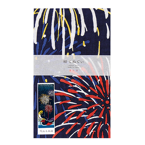 絵てぬぐい「花火と大波」/ Fireworks,Summer in Japanの画像