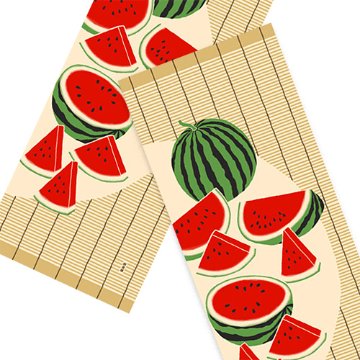 絵てぬぐい「スイカとすだれ」/ Watermelon,Summer in Japaの画像