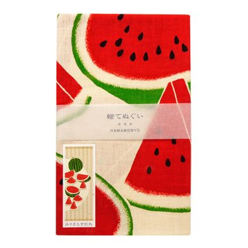 絵てぬぐい「スイカとすだれ」/ Watermelon,Summer in Japaの画像