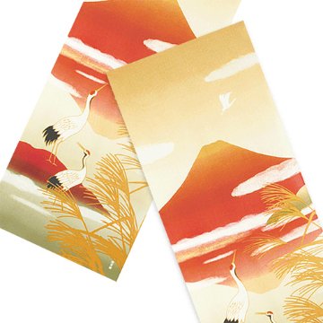 絵てぬぐい「鶴と茜富士」/ Cranes and Akane Fujiの画像
