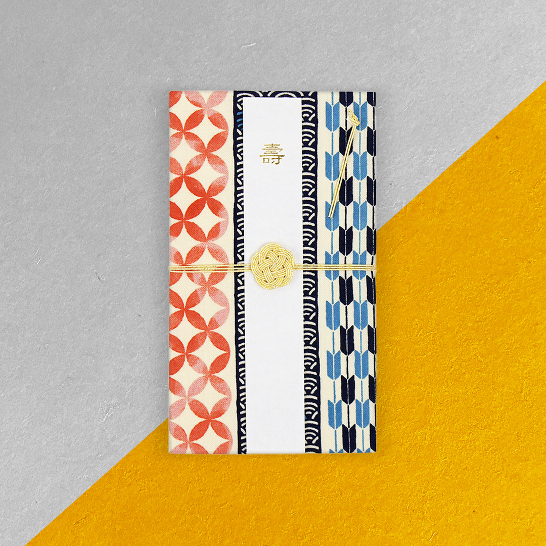 てぬぐいハンカチでつくる ご祝儀袋「吉祥文様縞」/ Auspicious Striped Patternの画像