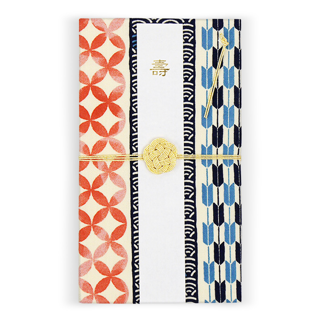 てぬぐいハンカチでつくる ご祝儀袋「吉祥文様縞」/ Auspicious Striped Patternの画像