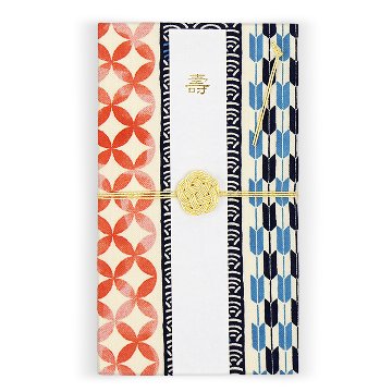 てぬぐいハンカチでつくる ご祝儀袋「吉祥文様縞」/ Auspicious Striped Patternの画像