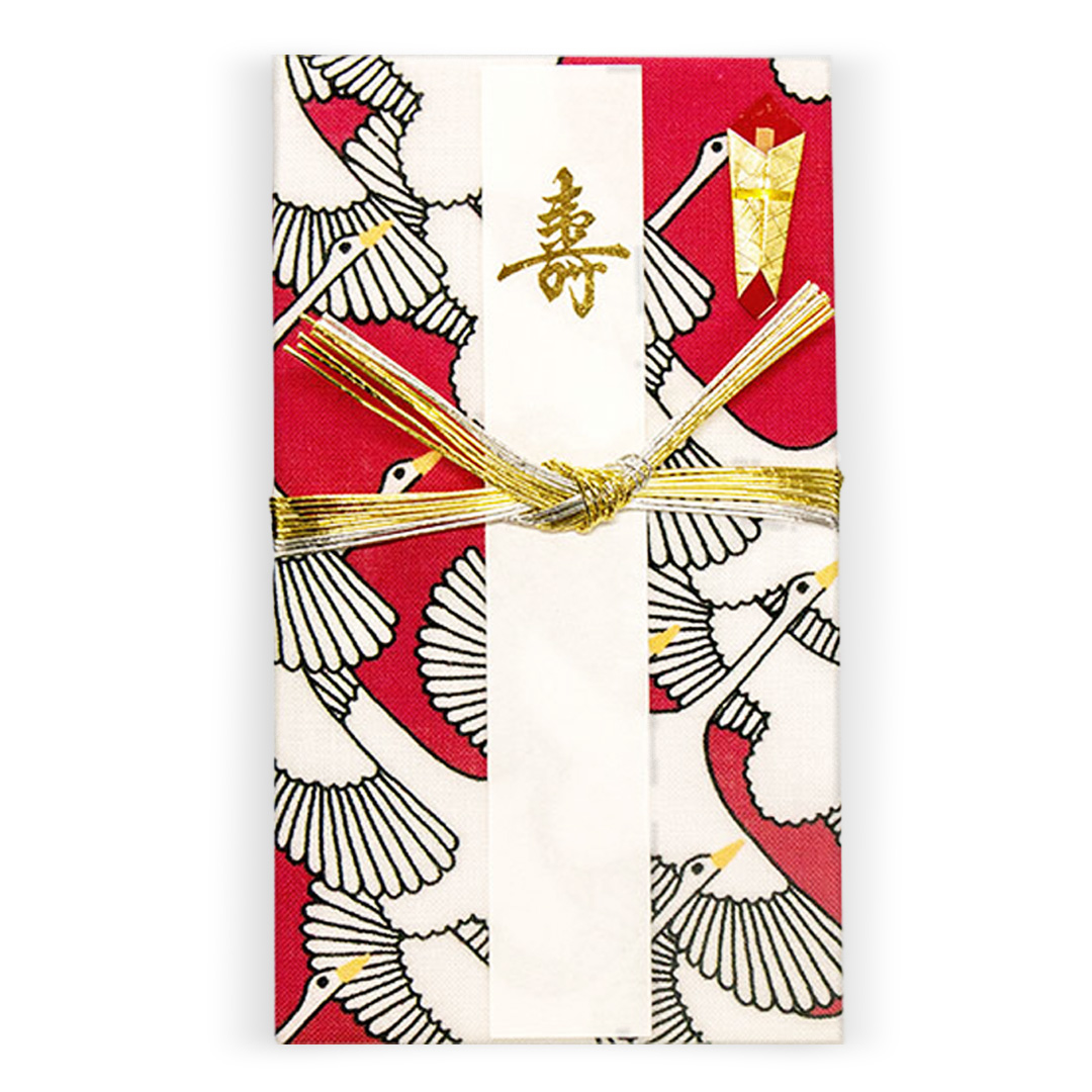 てぬぐいハンカチでつくる ご祝儀袋「祝鶴」/ Celebratory Cranesの画像