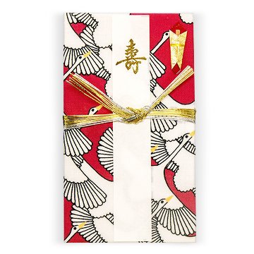 てぬぐいハンカチでつくる ご祝儀袋「祝鶴」/ Celebratory Cranesの画像
