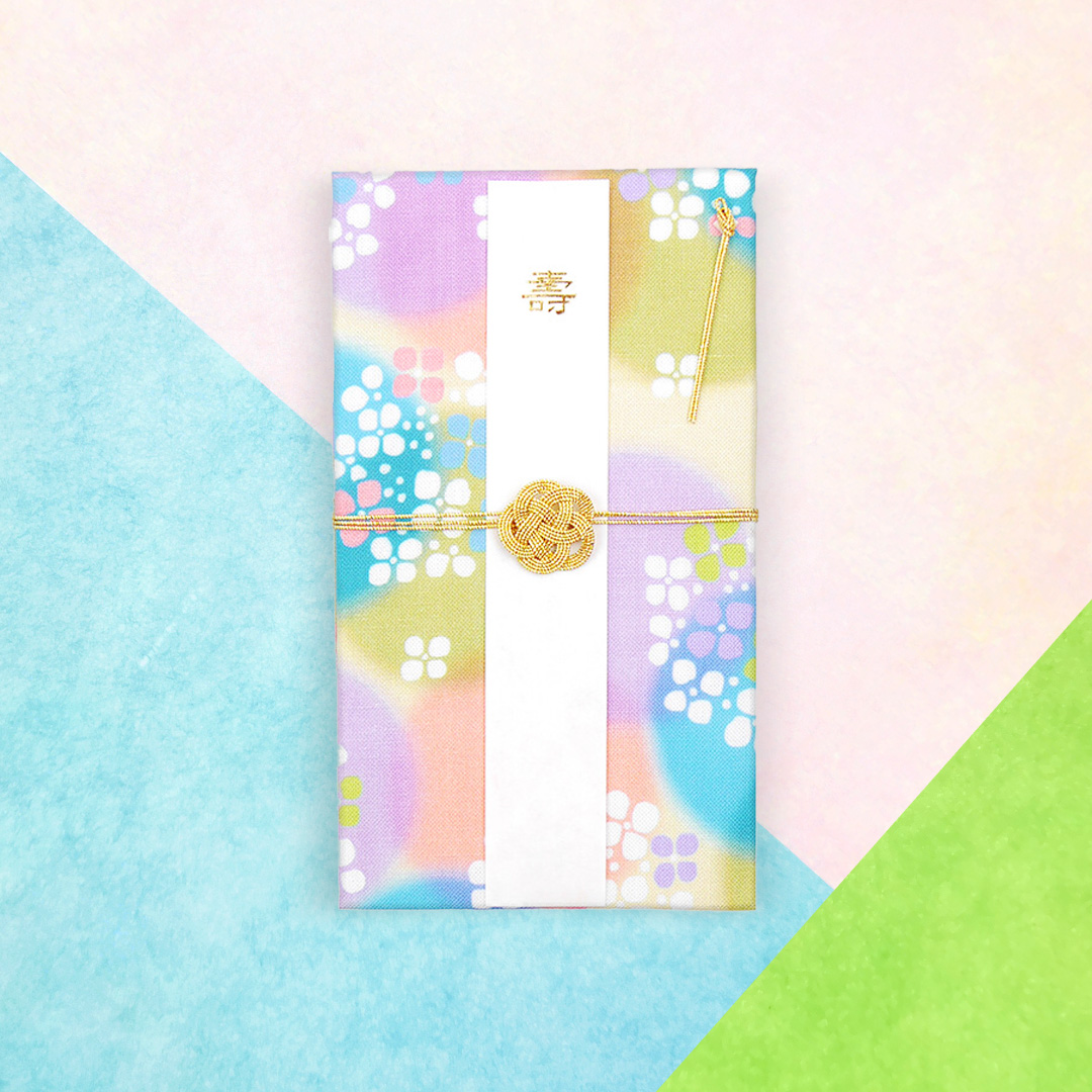 てぬぐいハンカチでつくる ご祝儀袋「愛しあじさい」/ Beloved Hydrangeasの画像