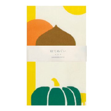 絵てぬぐい「柿・栗・かぼちゃ・お芋さん」/Flavors of Autumnの画像