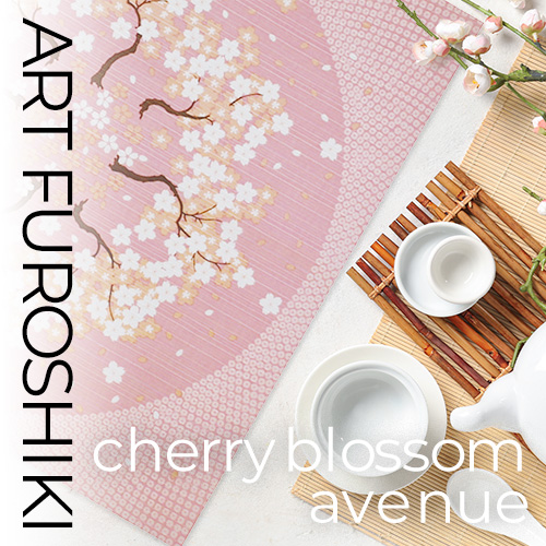 アート風呂敷「桜並木になるアート風呂敷」/ cherry blossom avenueの画像