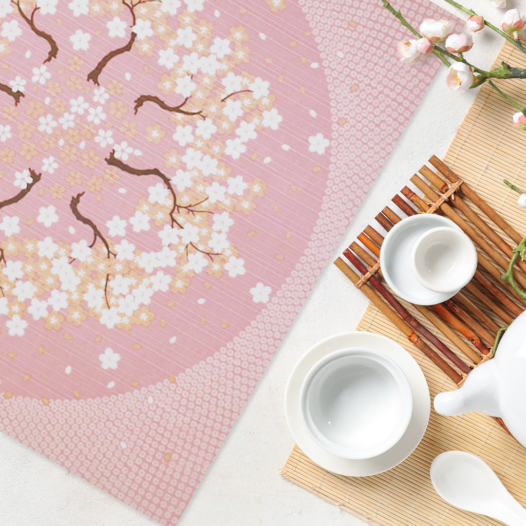 アート風呂敷「桜並木になるアート風呂敷」/ cherry blossom avenueの画像