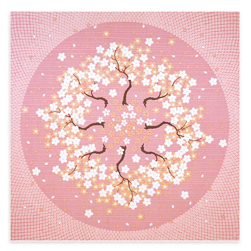 アート風呂敷「桜並木になるアート風呂敷」/ cherry blossom avenueの画像