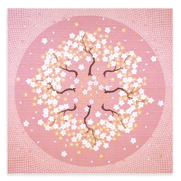 アート風呂敷「桜並木になるアート風呂敷」/ cherry blossom avenueの画像
