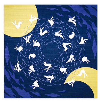 アート風呂敷「月見うさぎになるアート風呂敷」/ celestial mid-autumn & rabbitの画像