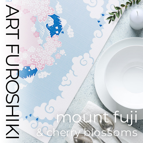 アート風呂敷「富士山になるアート風呂敷」/ mount fuji & cherry blossomsの画像