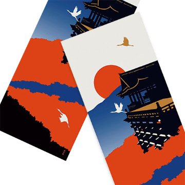 絵てぬぐい「夕日に染まる」/ Tenugui:Kiyomizu-dera Temple bathed in the setting sunの画像